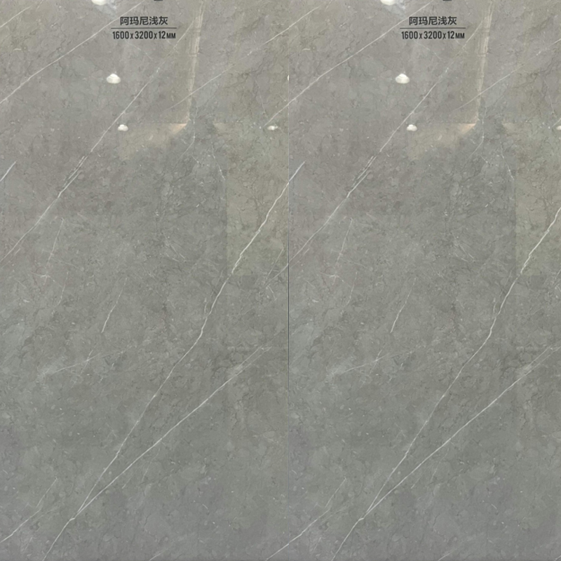 Large Size Porcelain Wall Panel Artificial Armani Light Grey Sintered Stone Slabs