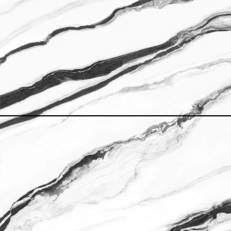 9MM Panda White Sintered Stone Slab Living Room Wall Tiles 