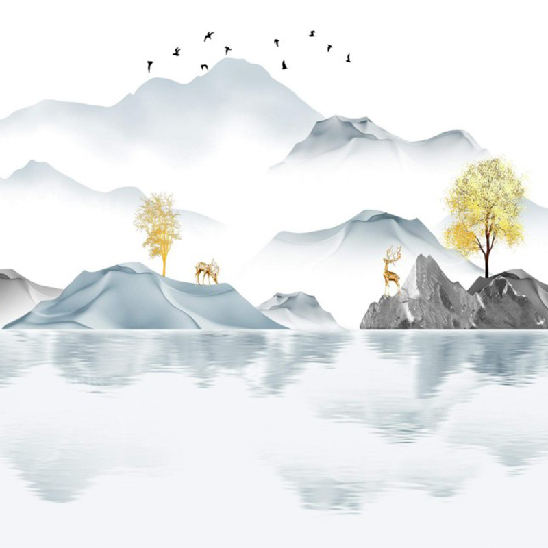 9MM Landscape Painting Series Sintered Stone Polished Slab Home Use