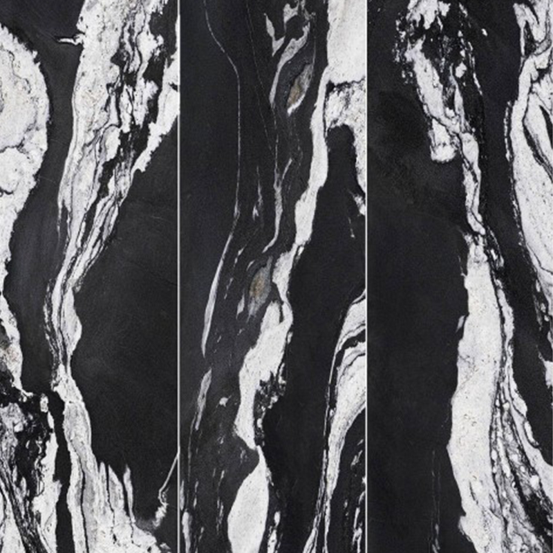 9MM Versace Black Sintered Stone Polished Slabs Indoor Decorative