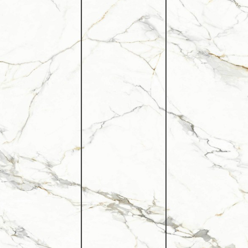 9MM Bergamo White Sintered Stone Polished Slab Living Room Wall Tiles 