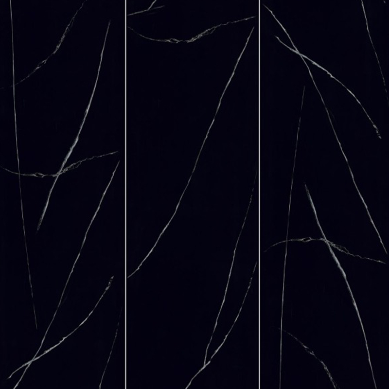 9MM Black and White Root Sintered Stone Honed Surface Slab for Wall Background