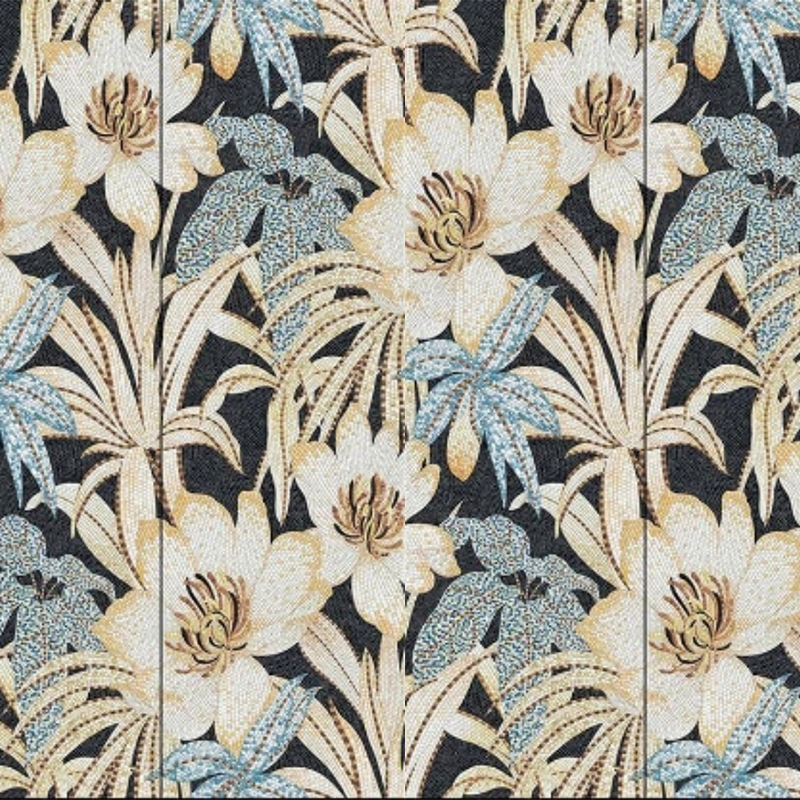 9MM Mosaic Flower Sintered Stone Slabs For Home Decoration