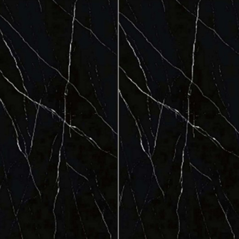 9MM Black and White Root Sintered Stone Polished Slab for Kitchen Countertop