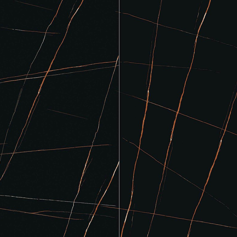 9MM Lauren Black Gold Sintered Stone Honed Surface Porcelain Slab