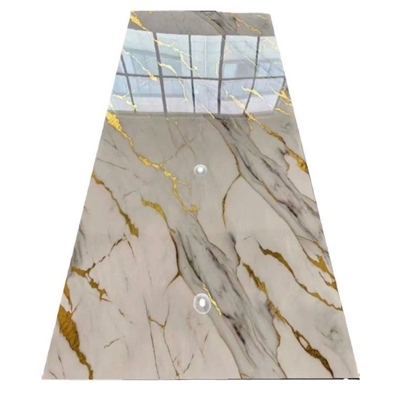 2.5mm UV Panel High Glossy Pvc Marble Sheet 3D Printed Design