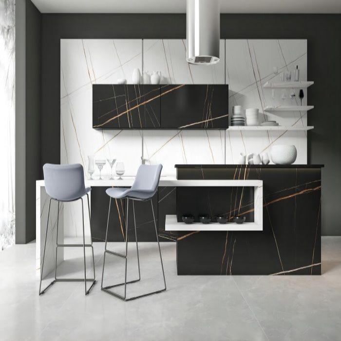 3MM Laurentian White Gold Ceramic Tile Floor Sintered Stone 