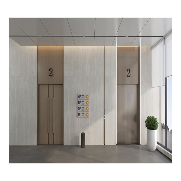 6MM Gray Wood Texture Sintered Stone Slabs for Lobby Walls