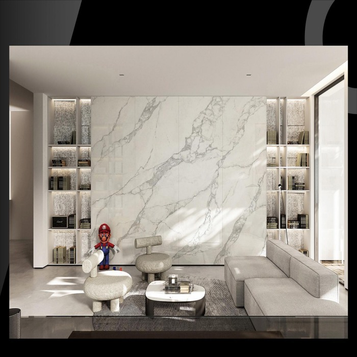 6MM Factory Price Snow White Sintered Stone For Kitchen Countertop