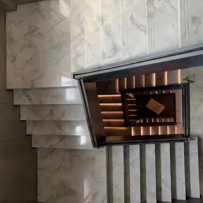 6MM Slab Marble Fish Maw Gray Stone Stair Tile Sintered Stone Stand