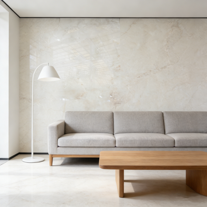 9MM Ice Jade White Sintered Stone Slab Living Room Countertop Floor