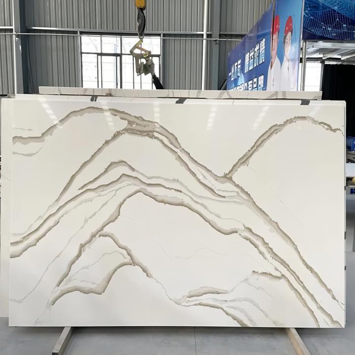 Factory Top Artificial Quarts Slab Kitchen Countertop Calacatta Quartz Stone