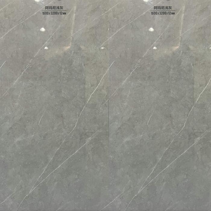 Large Size Porcelain Wall Panel Artificial Armani Light Grey Sintered Stone Slabs