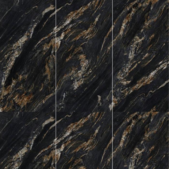 Wall Cladding Black with Golden Vein Sintered Stone Honed Slab