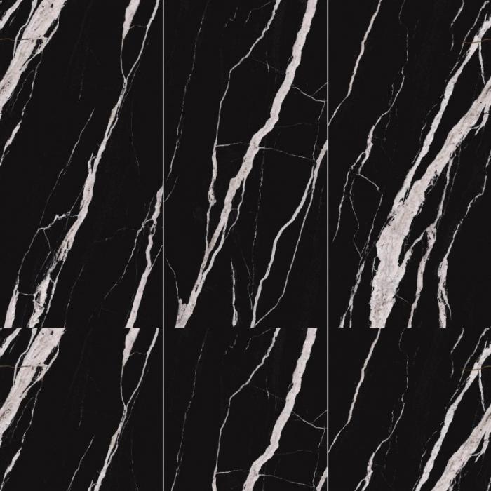 Wall Cladding Black with White Vein Sintered Stone Honed Slab